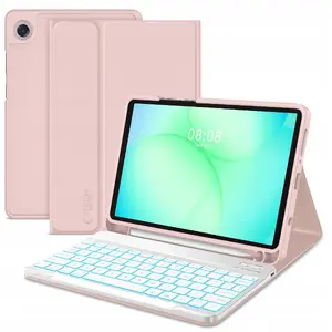 Keyboard case Tech-Protect for Samsung Galaxy Tab A9+ / A11+ 11.0 — model SC Pen + Keyboard, compatible X210 X215 X216 X230 X235 X236, pink