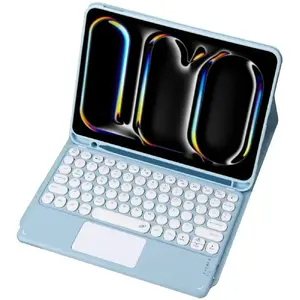 Keyboard case with Bluetooth touchpad for iPad Pro 11 (5th gen) by Strado — blue
