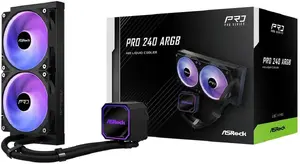 Кулер для процессора ASROCK Pro 240 ARGB Black — 240 мм жидкостная AIO, ARGB-подсветка, чёрный