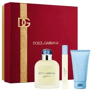 Dušas želeja un tualetes ūdens komplekts Dolce & Gabbana Light Blue Pour Homme — želeja 50 ml (miniatūra 10 ml) un EDT 125 ml