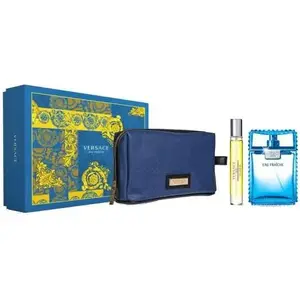 Komplekts VERSACE Man Eau Fraîche — EDT 100 ml aerosols + 10 ml mini aerosols + kosmētikas somiņa