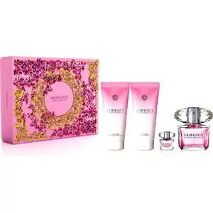 Набор Versace Bright Crystal — туалетная вода EDT 90 мл, EDT 5 мл, гель для душа 100 мл, лосьон для тела 100 мл