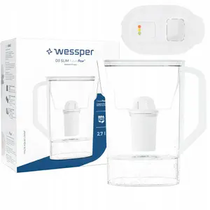 Фильтрующий кувшин Wessper D3 SLIM FutureFlow Aquaclassic WES206-FF-WH — узкий настольный кувшин для очистки воды