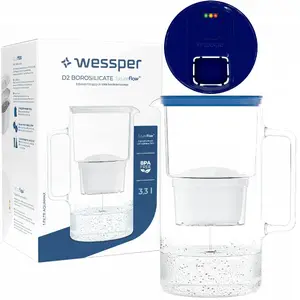 Кувшин для воды wessper D2 Borosilicate FutureFlow Aquamax (WES201-FF-NB) — боросиликатный кувшин для фильтрации на столе