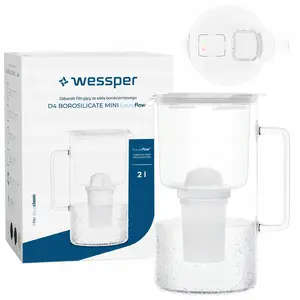Кувшин-фильтр для воды wessper D4 BOROSILICATE MINI futureflow™ Aquaclassic (WES209-FF-WH)
