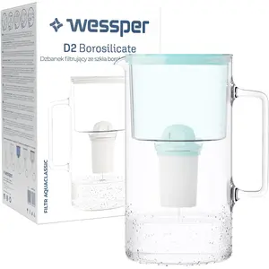 Кувшин-фильтр для воды wessper DZBANEK D2 Borosilicate WES202-MT — кувшин из боросиликатного стекла с сменным картриджем