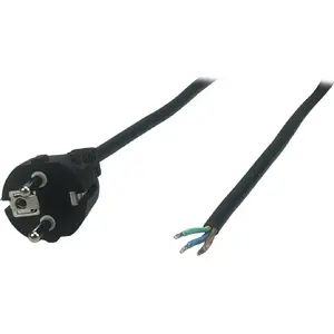 Power cable MPL Power POSAC-16/7/7-18B H05VV-F 3G1.0 1.8 m CEE7/7 to tinned ends, black