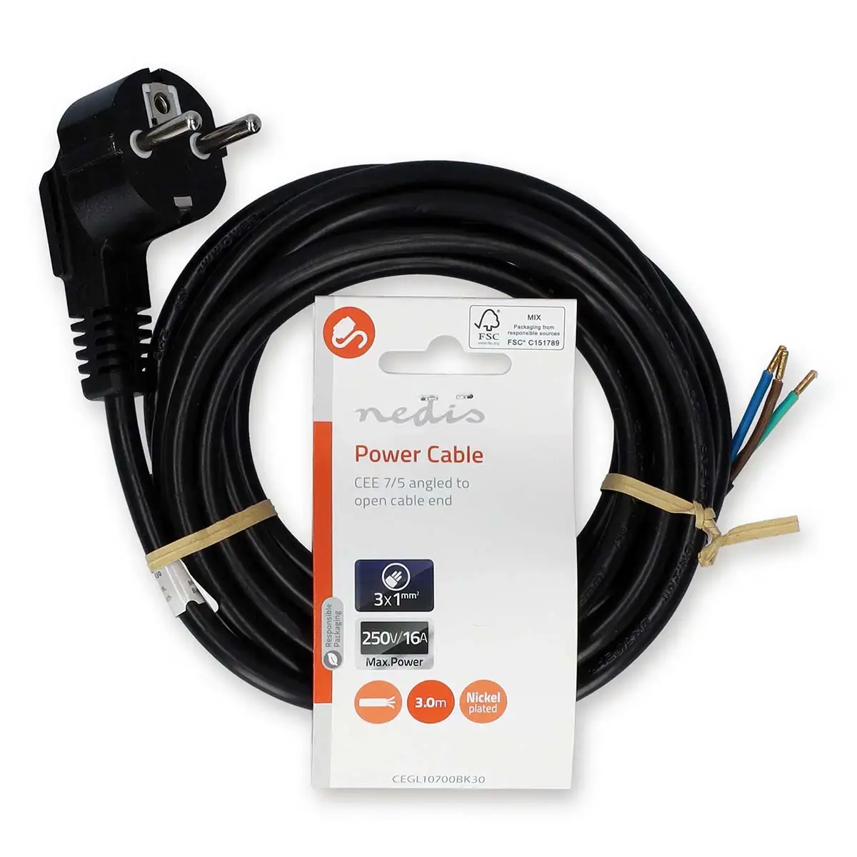 Nedis CEGL10700BK30 power cable 3 m Photo 3