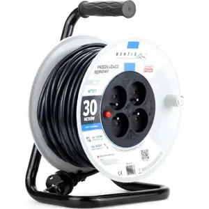 Extension reel MONTIS MT103-30 30 m cable 3×1.5 mm² 4×2P+Z IP20 16A black