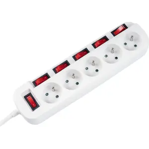 Power Strip Rebel Tools URZ3631 — 5 Sockets, 6 Switches, 1.5 m Cable