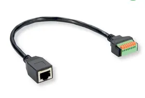 Saskarnes adapteris ROLINE 12.02.1172 — RJ-45 (sieviešu) uz termināli, 0,15 m, melns/zaļš/oranžs