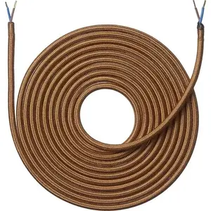 Сетевой шнур Electraline STOFLEDNING 4,0 м медь — тканевая изоляция, гибкий провод