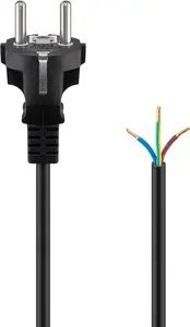 Protective Contact Cable for Assembly GOOBAY RB94701, 2 m, Power Plug Type F, H05VV-F3G
