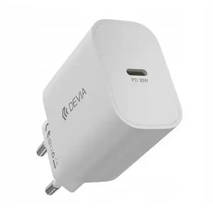 Power adapter Devia Smart GaN PD 30W — 1× USB‑C, white