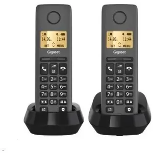 Беспроводной телефон Gigaset Basic 100 Duo Black — база DECT с двумя трубками, чёрный