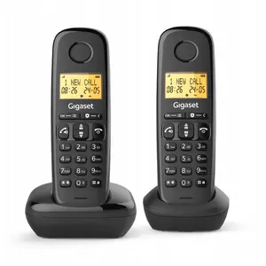 Bezvadu DECT analogais telefons Gigaset Basic 100 DUO — komplekts (2), melns