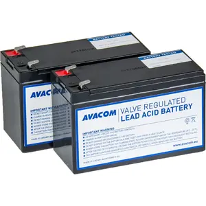 Battery kit AVACOM RBC166 12V 2×9Ah — rechargeable sealed lead-acid batteries, replacement set