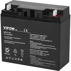 Akumulators VIPOW 12V 17Ah BAT0212 — hermētisks svina‑skābes uzlādējams akumulators UPS, signalizācijas un avārijas sistēmām