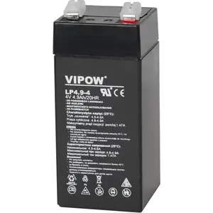 Uzlādējams akumulators VIPOW BAT0271 4V 4,9Ah — hermētisks svina‑skābes (VRLA)