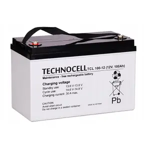 Akumulators Technocell TCL100-12 AGM 12V 106Ah — svina-skābes, hermētisks, bezapkopes