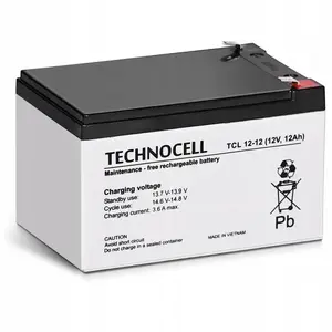 Aizzīmogots AGM akumulators Technocell TCL12-12 12V 12Ah