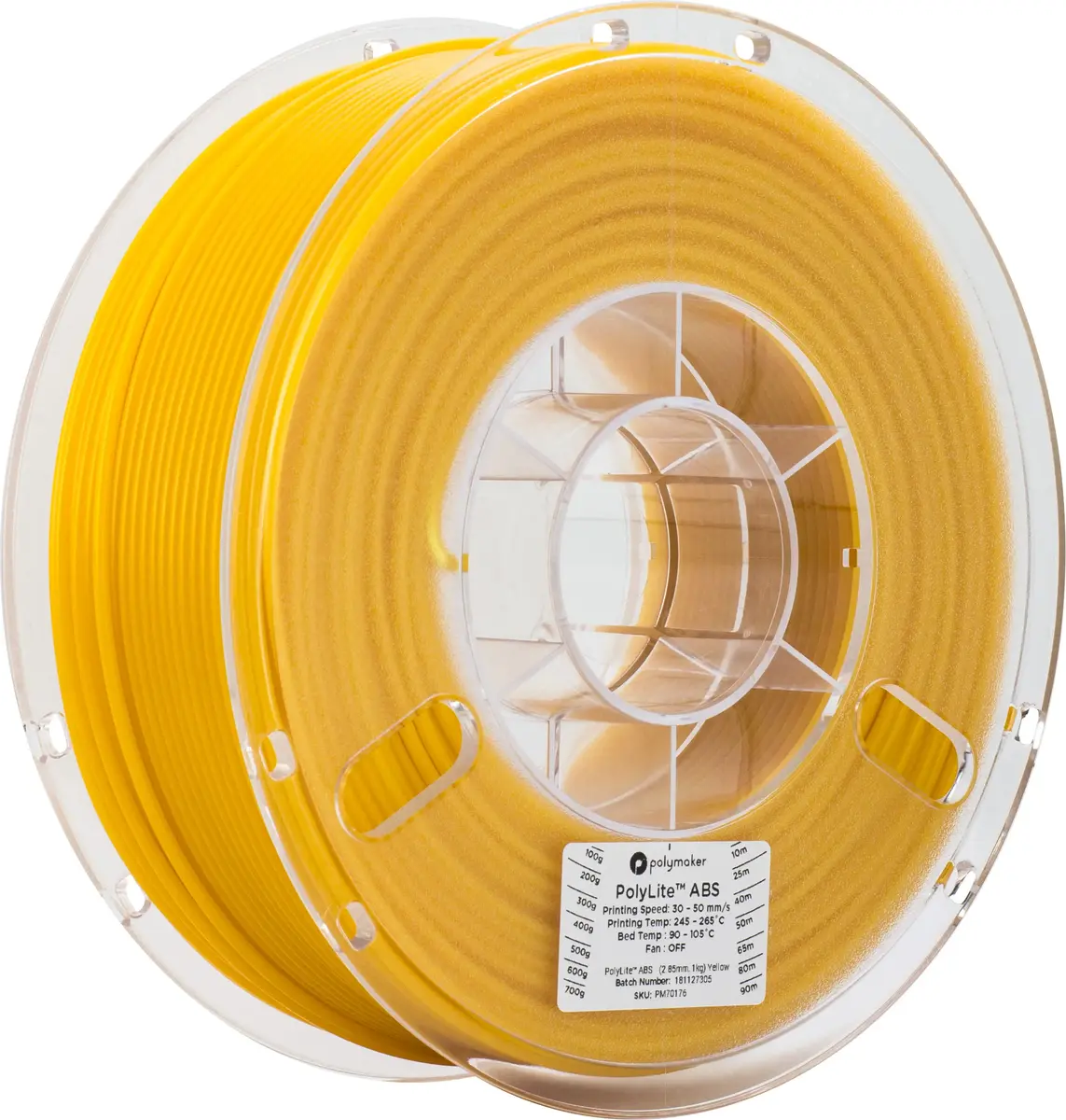 Poly ABS 1.75 mm Yellow filament 1 kg Photo 5
