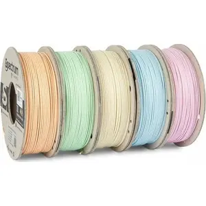 Filament spool set Spectrum Pastello PLA 1.75 mm 1.25 kg total – 5 colors
