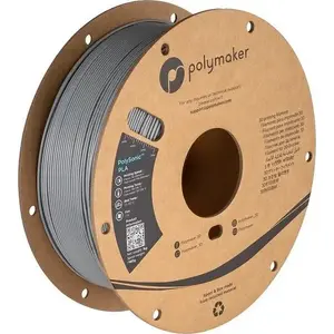 Filaments 1,75 mm Poly Polymaker PolySonic High Speed PLA 1 kg — pelēks