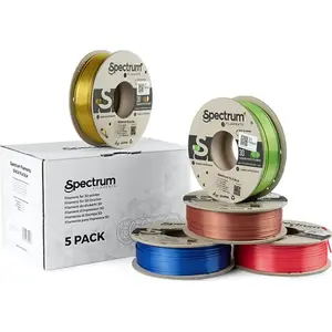 3D Pen Spectrum 3D filament PLA Silk 1.75 mm 5×250 g set — Glorious Gold, Spicy Copper, Apple Green, Ruby Red, Indigo Blue