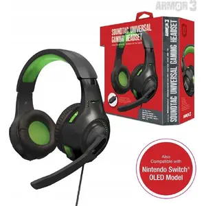 Datora austiņas Soundtac M07222-GN, apvilktas, ar vadu, zaļas