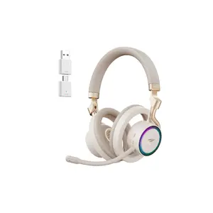 Austiņas HAVIT Fuxi-H8 — vadu un bezvadu Bluetooth spēļu austiņas, 20–20000 Hz, darbības rādiuss 10 m, 300 g, zelta