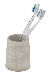 Freestanding toothbrush holder Wenko Villena Grey — cement, 74×74×95 mm