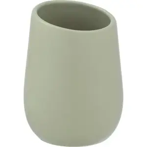 Toothbrush holder Wenko Badi, ceramic, 8 x 11 cm, green