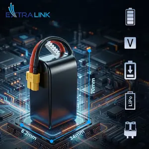 LiPo Battery Extralink 1300mAh 4S with XT60 130C for FPV drones and RC vehicles