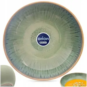 Deep ceramic dinner plate Lumarko GLAZE 20.5 cm, 900 ml, green