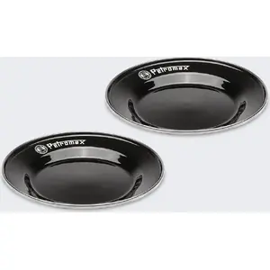 Enamel Plate Set Petromax 26 cm, 2 pieces, black