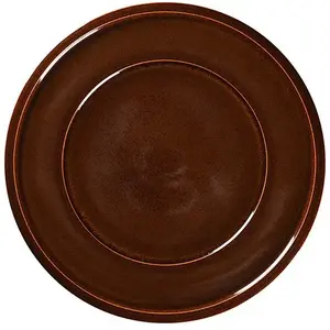 Flat dinner plate Eurofirany STONE Ø 28 cm, amber