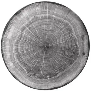 Плоская тарелка Bigbuy Home Woodart, серая, Ø 24 см