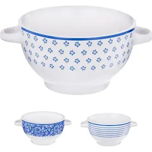 Soup Bowl with Handles ORION Ori_128362 0.75 L Blue Design