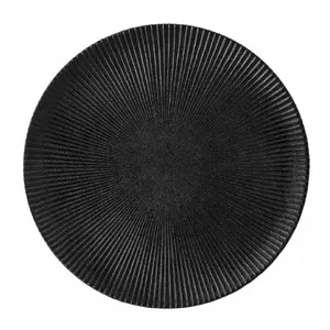 Ceramic Plate Bloomingville Neri — black, round dinner plate