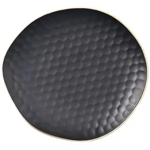 Ceramic dessert plate Lumarko TEA TIME 16.5×15 cm, black