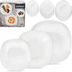 Dinnerware set ORION LUNA glass 18-piece — mixed pieces for table service