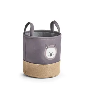 Storage basket ZELLER 14278 — round jute/polyester, Ø25 cm × H25 cm, grey