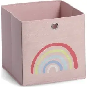 Storage box ZELLER "Różana tęcza" fabric pink — organizer, model 14427