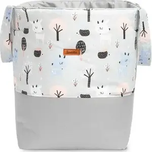 Toy storage basket Sensillo medium 35×47 cm, grey with deer pattern