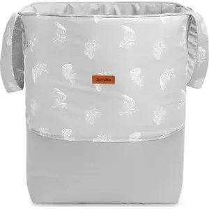 Toy Storage Basket Sensillo Medium 35x47 cm, grey feather pattern