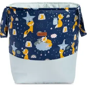 Toy storage basket Sensillo Medium 35x47 cm — navy fox pattern