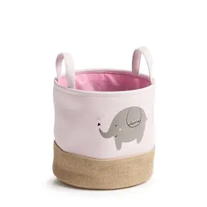 Storage basket ZELLER 14276 — round jute/polyester, Ø25 cm, height 25 cm, pink