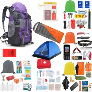 VidaXL evakuācijas mugursoma Readypack X2 violeta — mugursoma ar nepieciešamo glābšanas komplektu