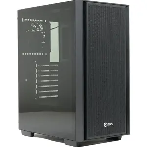 Datora korpuss Zenpc Flow TG Black ar 4 P12 PWM PST ventilatoriem, rūdīta stikla sānu panelis